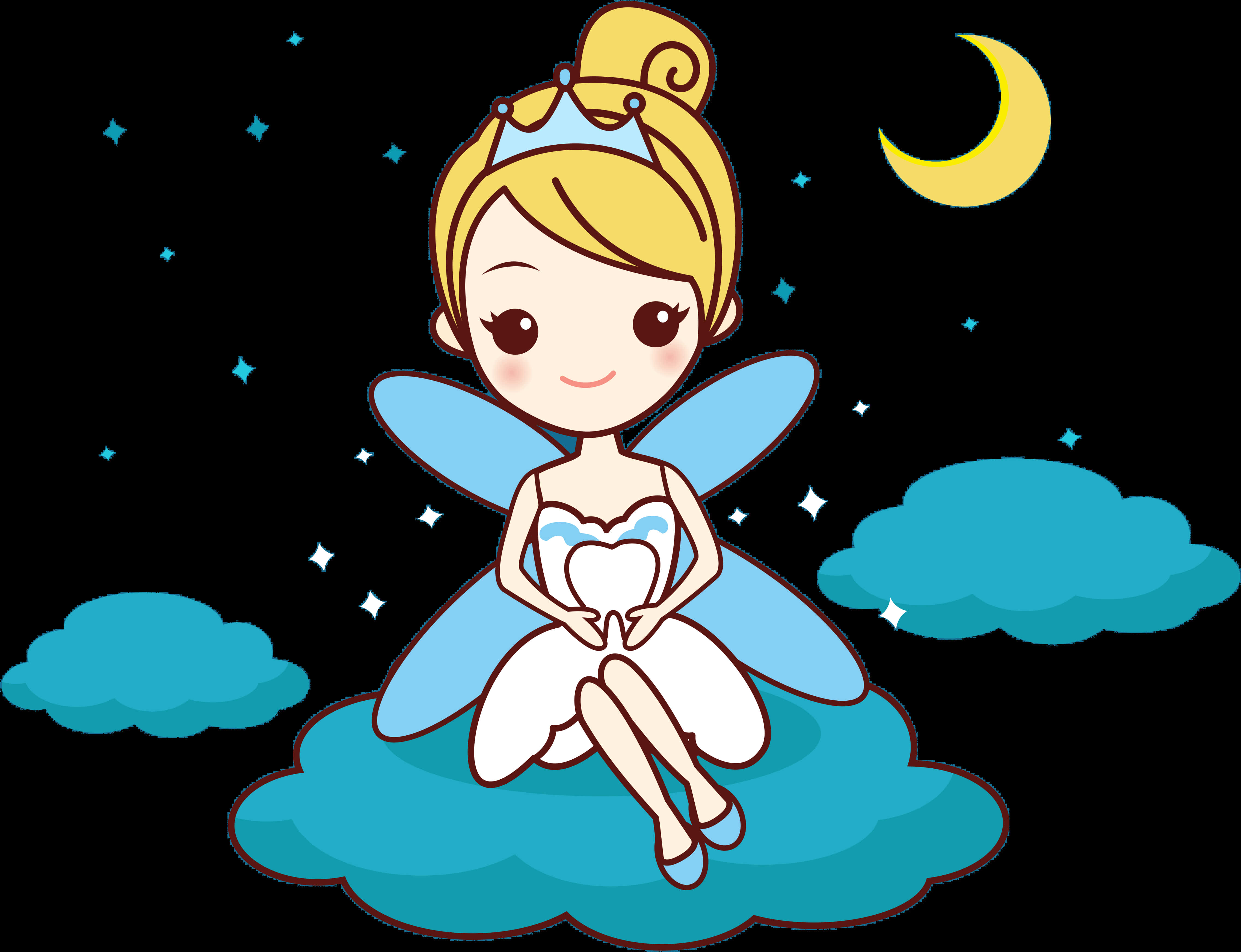 Cartoon Fairy Moonlit Night