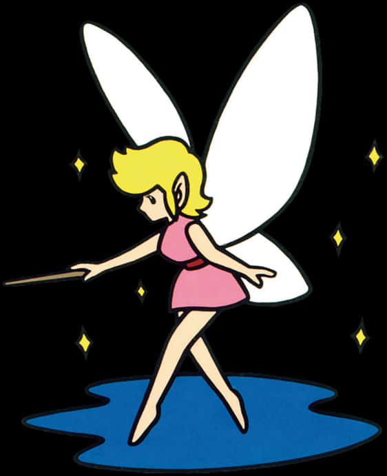 Cartoon Fairy With Wandand Sparkles