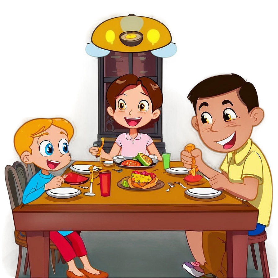 Cartoon Family Dinner Png Nry69