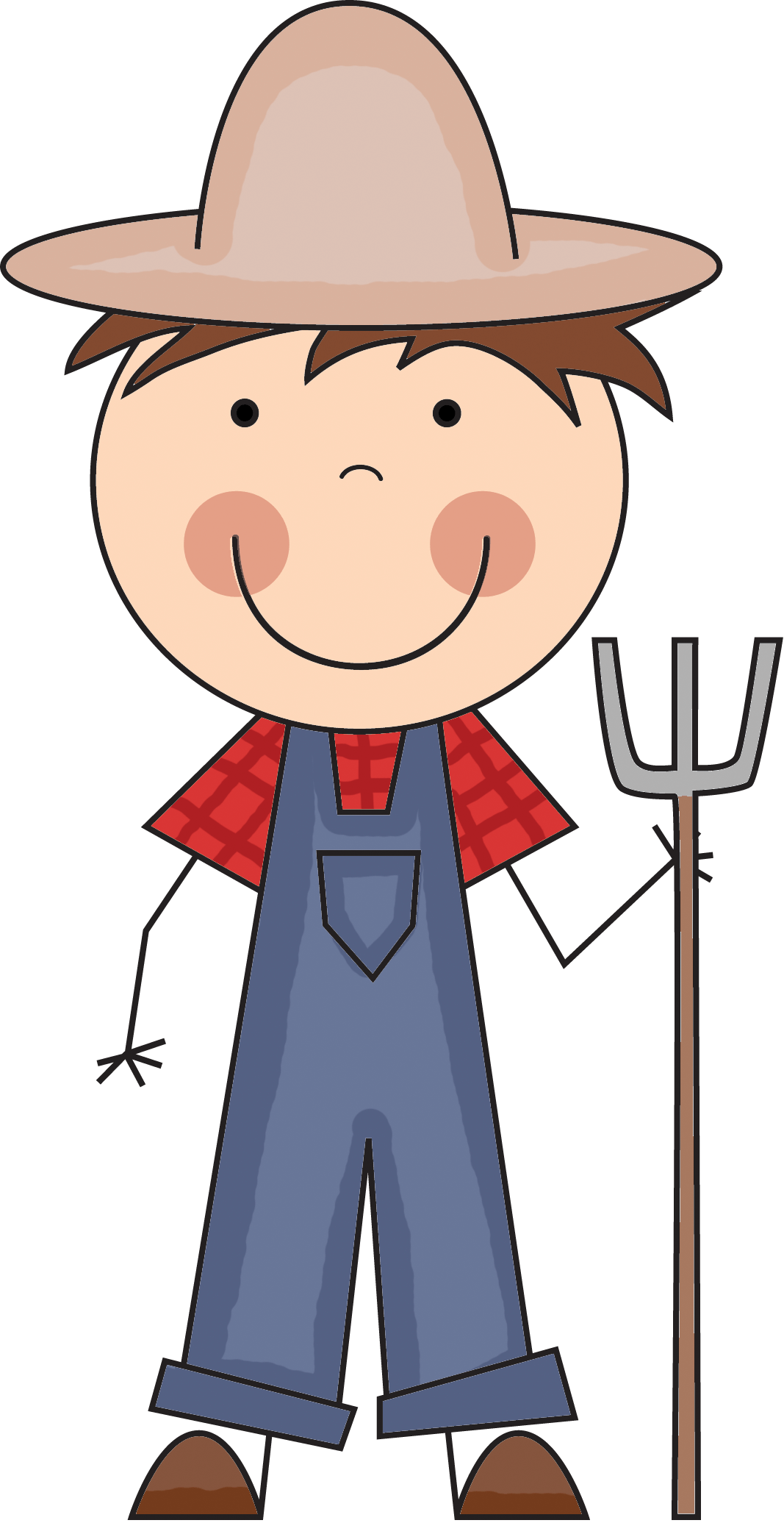 Cartoon Farmerwith Pitchfork