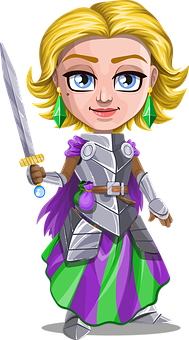 Cartoon Female Knight Vector