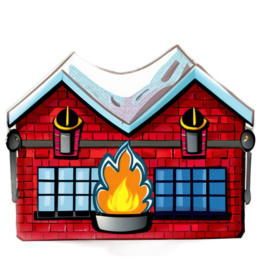 Cartoon Fire House Png Trs