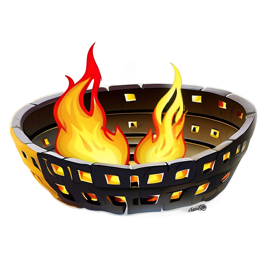 Cartoon Fire Pit Png Led14