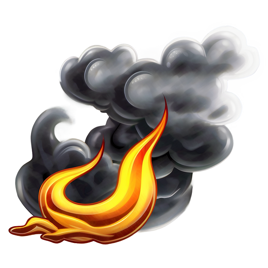 Cartoon Fire Smoke Png Sic64