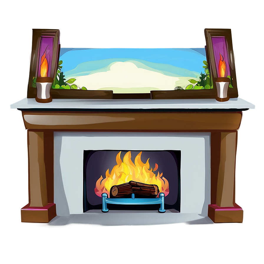 Cartoon Fireplace Png 7