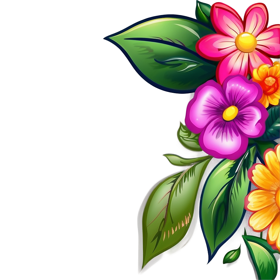 Cartoon Flower Border Png Rjw28