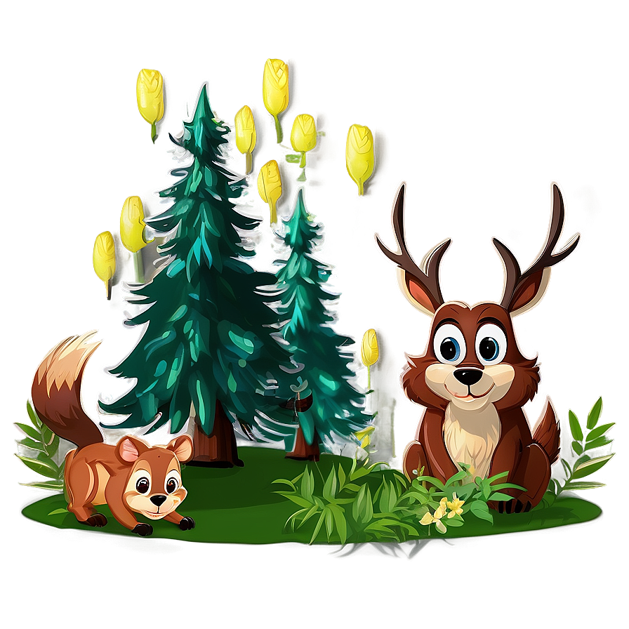 Cartoon Forest Animals Clipart Png Wad22