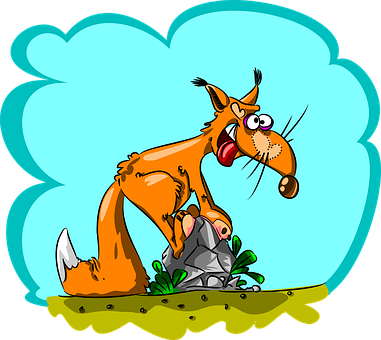 Cartoon Fox Hunting Prey