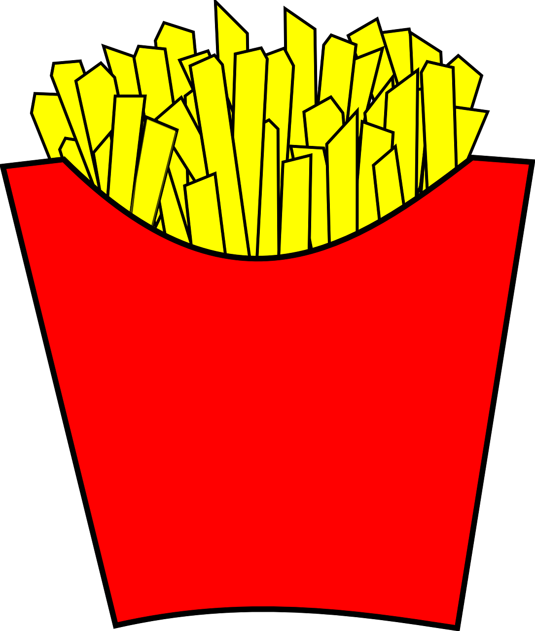 Cartoon French Friesin Red Container