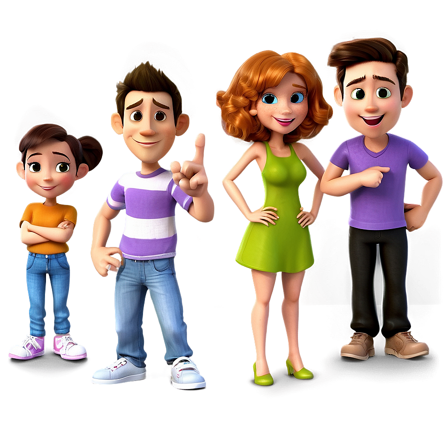 Cartoon Friends Group Png 05212024