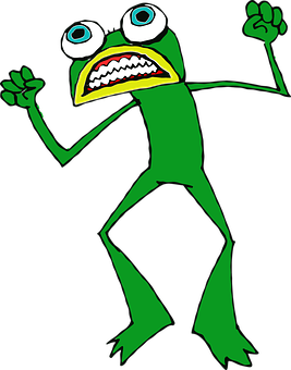 Cartoon Frog Angry Expression