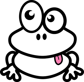 Cartoon Frog Black Background