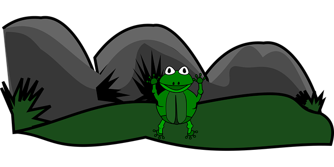 Cartoon Frog Nighttime Scene