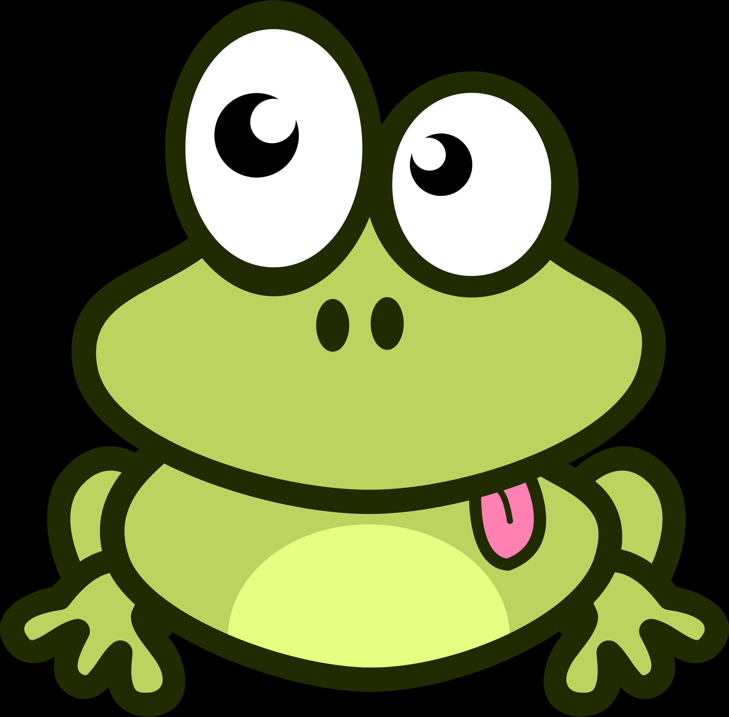 Cartoon Frog Sticking Out Tongue