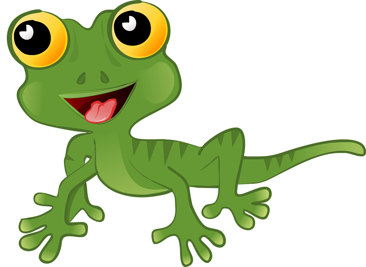 Cartoon_ Gecko_ Smiling_ Vector