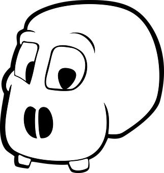 Cartoon Ghost Character Blackand White