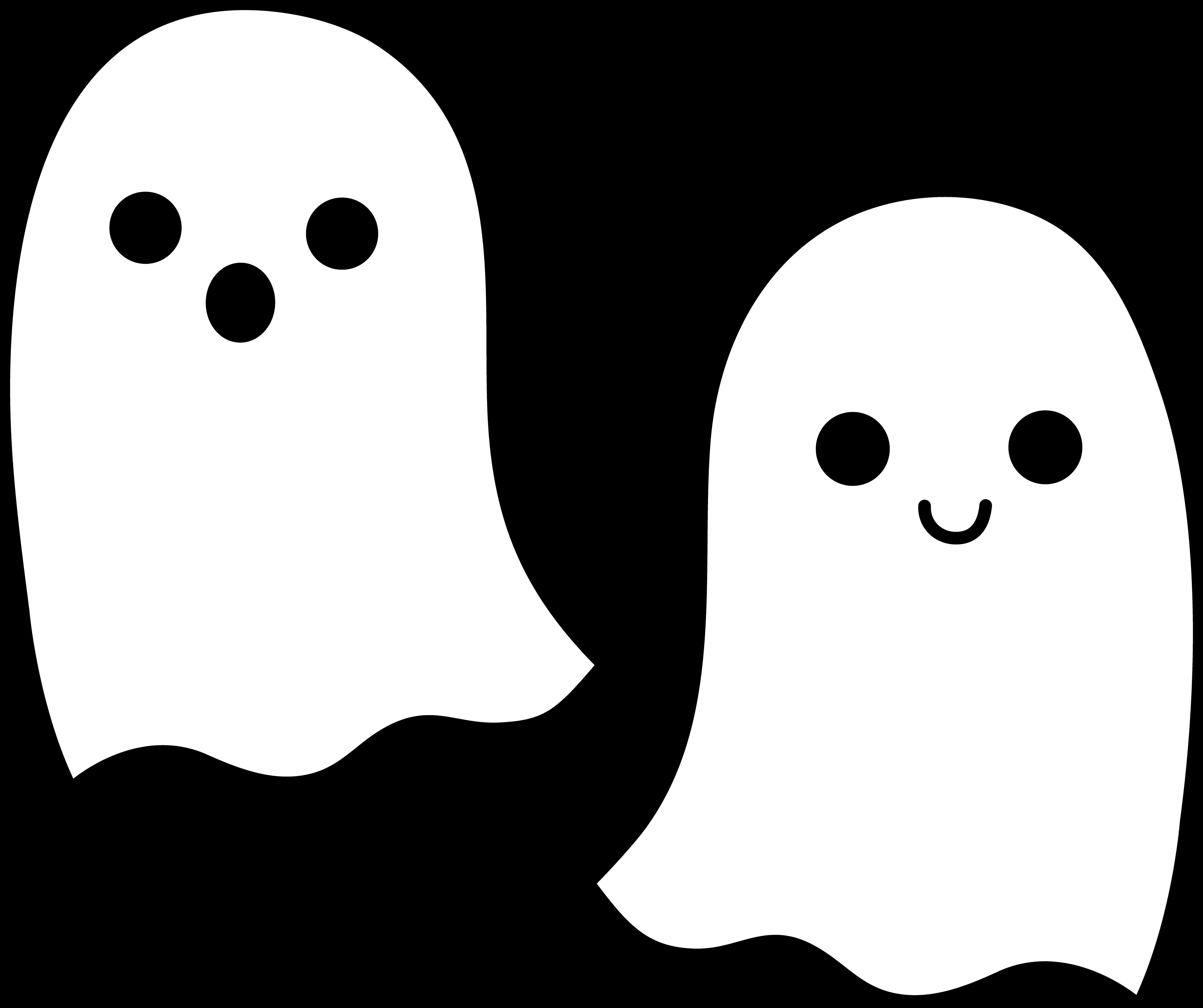 Cartoon Ghosts Friendlyand Spooky