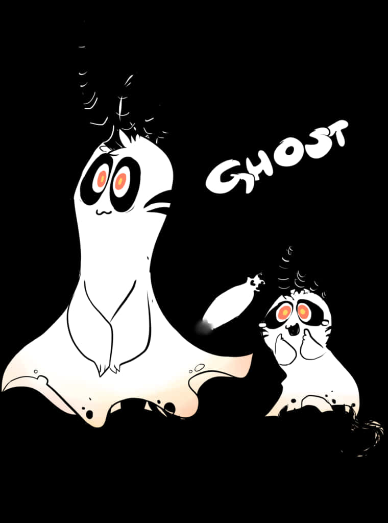 Cartoon Ghosts Surprised Expression