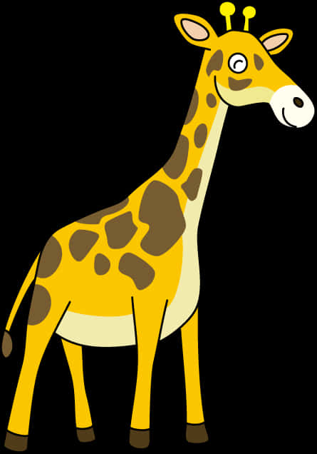 Cartoon Giraffe Black Background