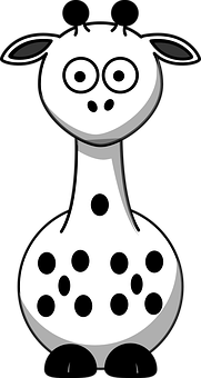 Cartoon Giraffe Blackand White