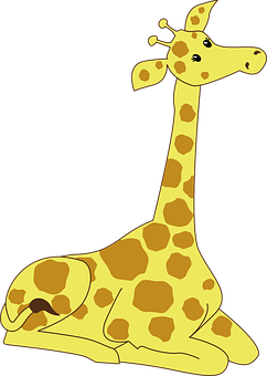 Cartoon Giraffe Sitting Down.png