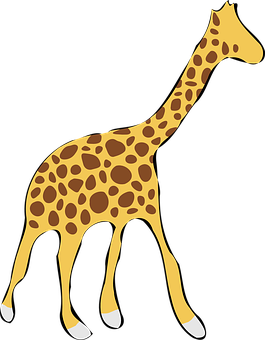 Cartoon Giraffe Standing Graphic