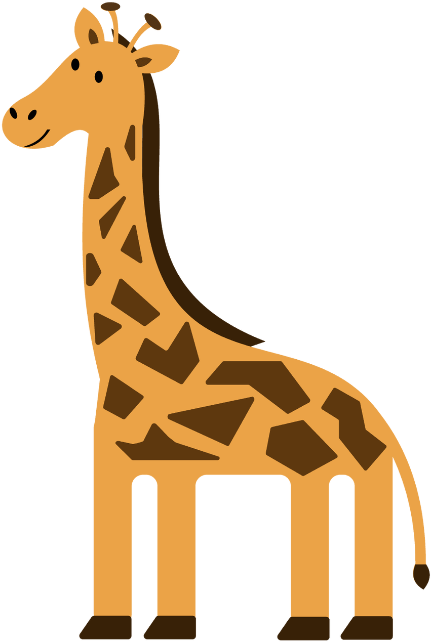 Cartoon Giraffe Standing Side View