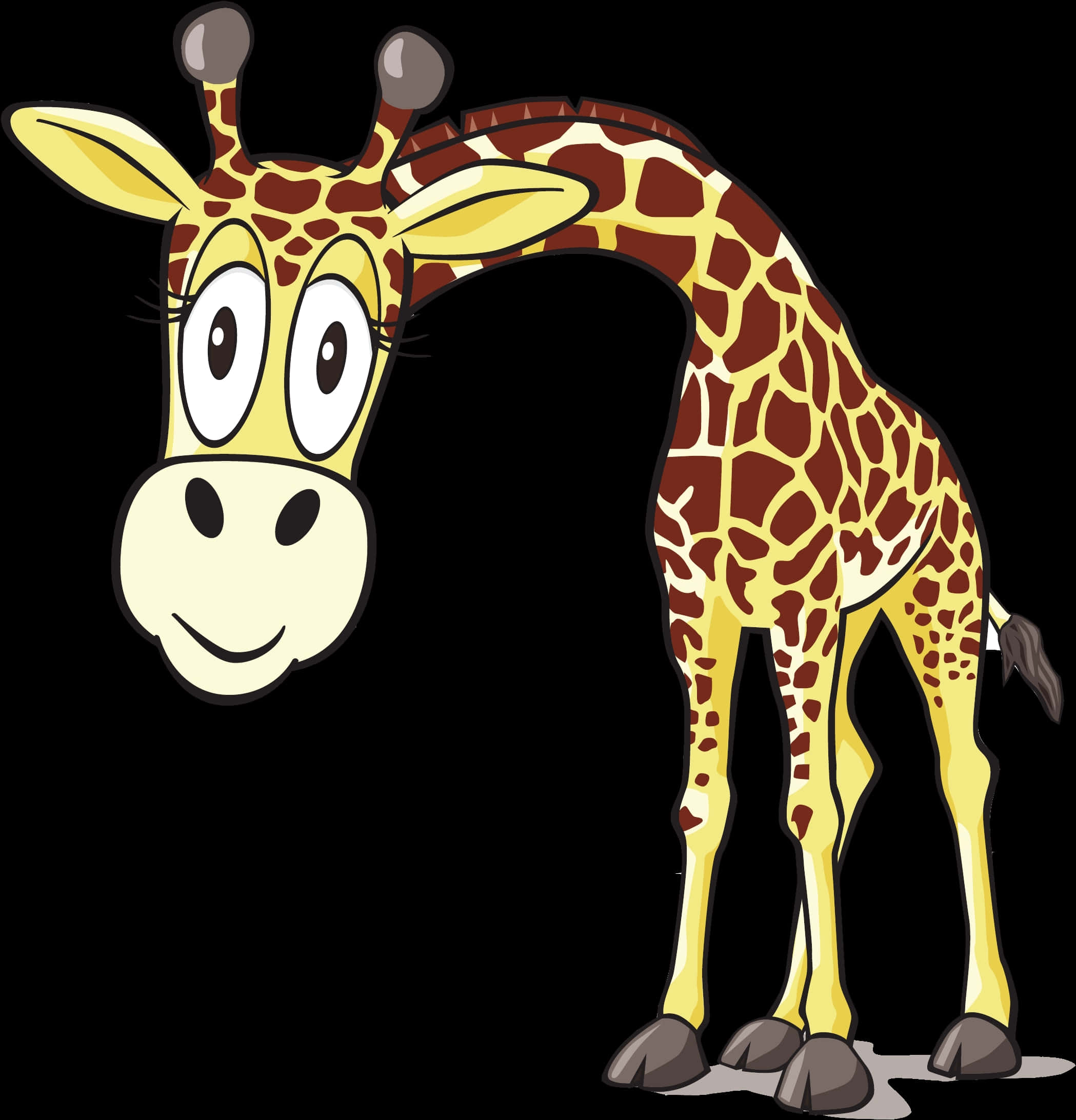 Cartoon Giraffe Standing Smile