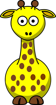 Cartoon Giraffe Yellow Background