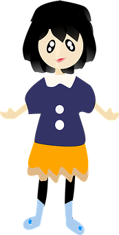 Cartoon Girl Character Vector