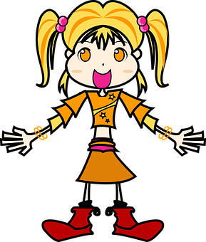 Cartoon Girl Character Vector