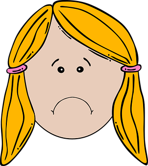 Cartoon Girl Sad Expression