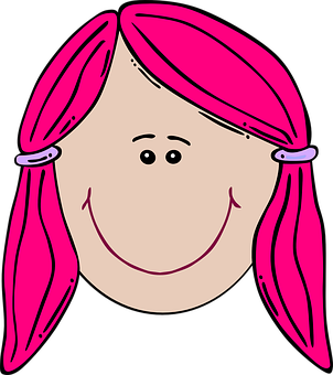 Cartoon Girl Smiling Face