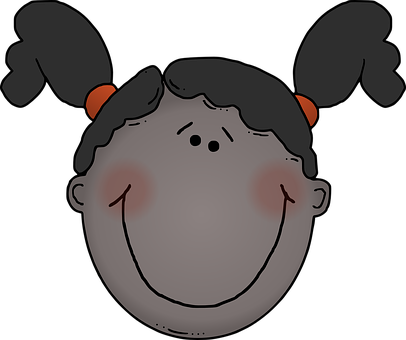 Cartoon Girl Smiling Face