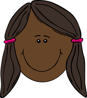 Cartoon Girl Smiling Face