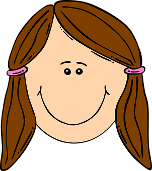 Cartoon Girl Smiling Face