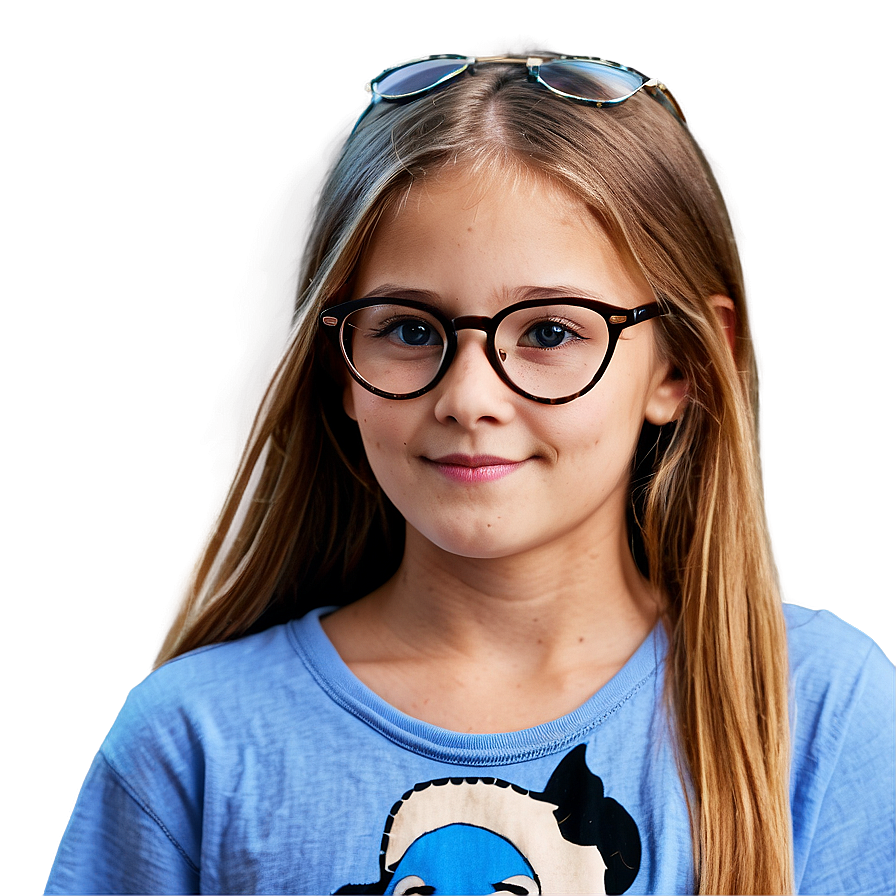 Cartoon Girl With Glasses Png Apn4