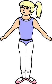 Cartoon Girlin Gymnastics Attire