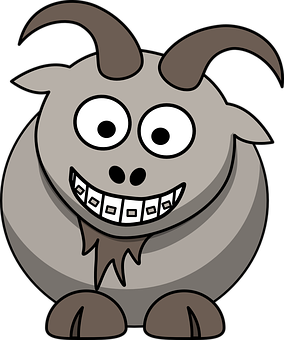 Cartoon Goat Character Smiling