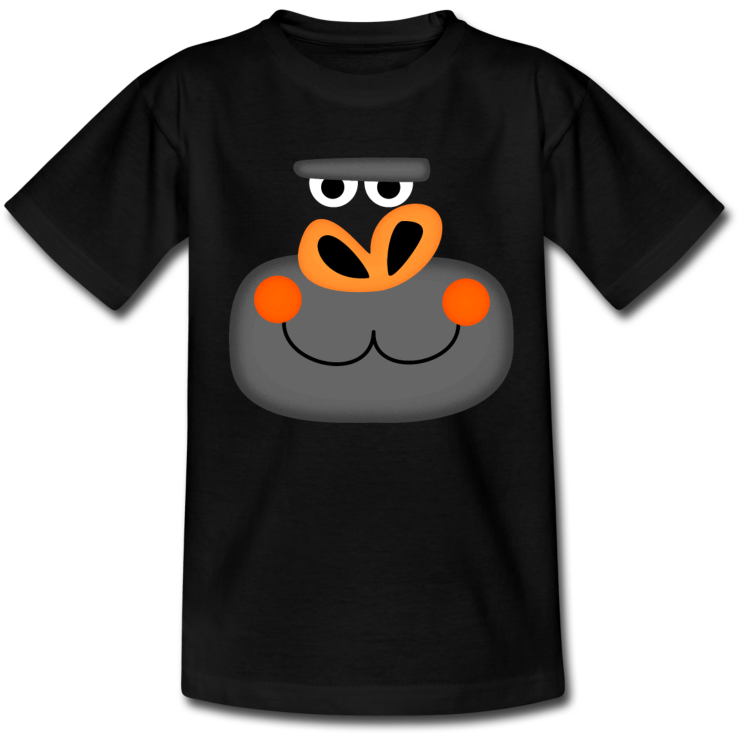 Cartoon Gorilla Face T Shirt Design
