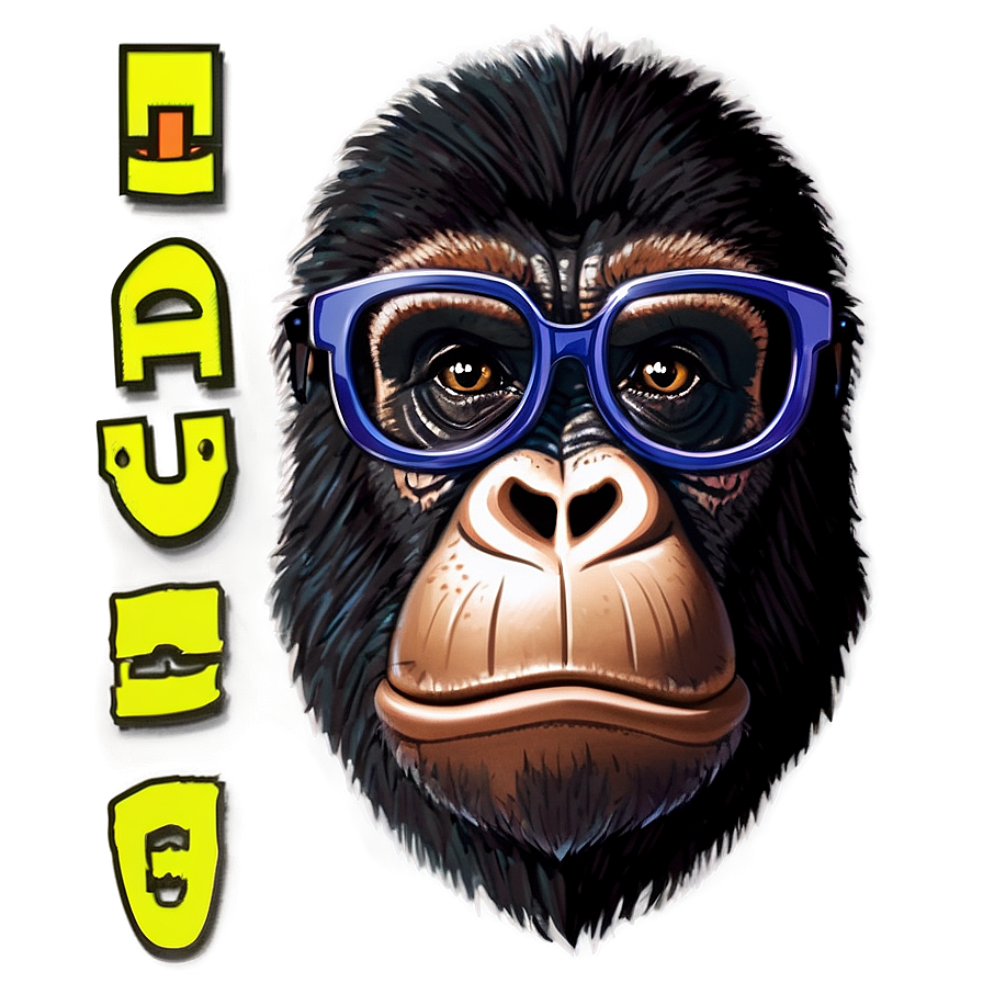 Cartoon Gorilla With Glasses Png 26