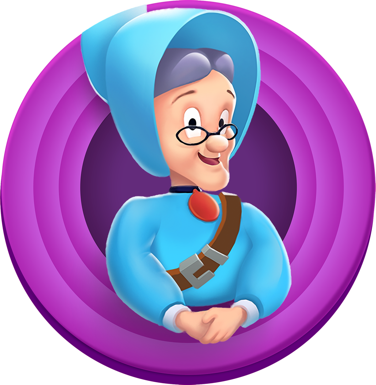 Cartoon Granny Character Icon
