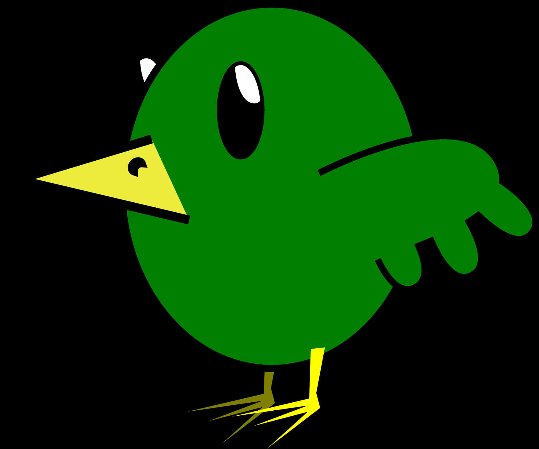 Cartoon Green Bird Vector