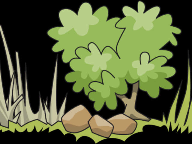 Cartoon Green Bush Vector