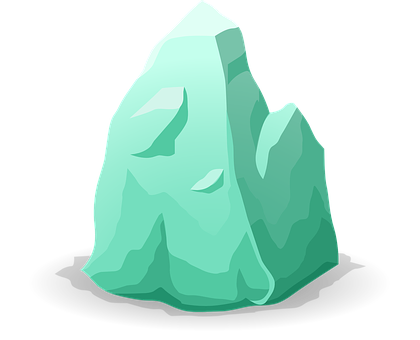 Cartoon Green Crystal Rock