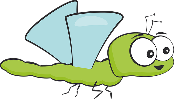 Cartoon Green Flying Insect