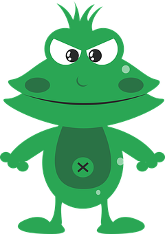 Cartoon Green Frog Character