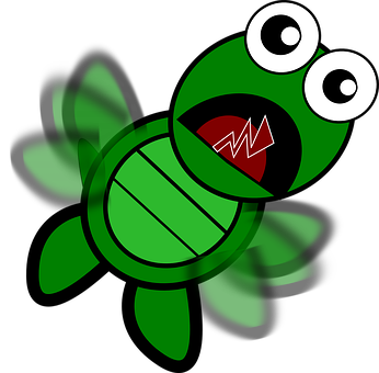 Cartoon Green Turtle Graphic