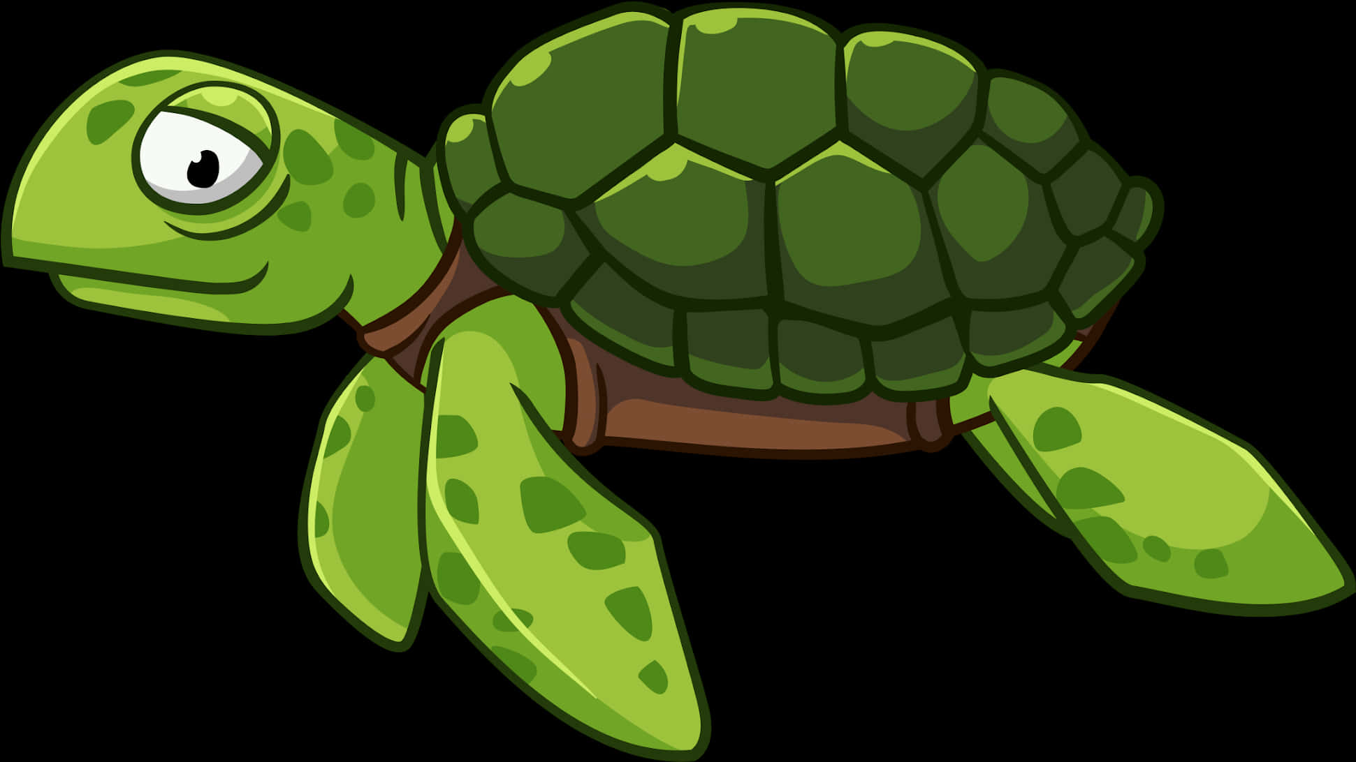Cartoon Green Turtle Illustration
