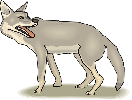 Cartoon Grey Wolf Illustration